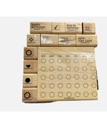 Stampin Up Mark the Date Set of 13 Wood Mounted Rubber Stamps Invites Pa... - £8.88 GBP