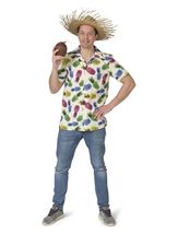 Tropical Pineapple Print Hawaiian Shirt - $26.60