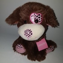 Brown Pink Puppy Dog Plush 11&quot; Inter-American Holiday Home w/TAG Valentine&#39;s Day - £15.49 GBP