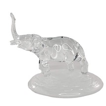 Cristal d&#39;Arques Elephant Figurine 24% Lead Crystal Glass France Lucky Trunk Up - £14.94 GBP