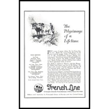 1924 French Line Cruise Ships Vintage Print Ad Farmer Plowing Field Ox Wall Art - £9.24 GBP