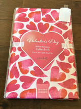 Colordrift  Valentines Day Hearts Pink Tablecloth 60”x 84” Oblong New - £27.96 GBP