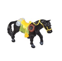 Bullyland Black Horse Toy Made In Germany Western Cowboy Saddle  - £15.44 GBP