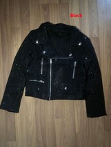 glitter rhinetone bling crystal reflective punk Jacket plus size Dance Coat stag - £90.86 GBP