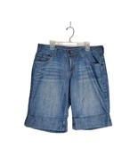 Apt. 9 Shorts Womens Size 8 Denim Bermuda Cuffed Stretch Mid Rise Cotton... - £11.22 GBP