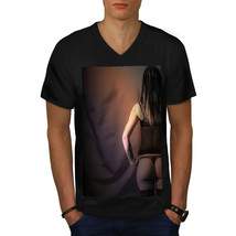 Sexy Lady Lingerie Shirt Romantic Girl Men V-Neck T-shirt - £10.53 GBP