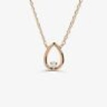 Imitación Diamante 14K Chapado en Oro Rosa Abierto Colgante Forma de Pera Collar - £155.27 GBP