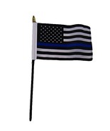 AES Wholesale Lot 6 USA Police Blue Line Memorial 4&quot;x6&quot; Flag Desk Table ... - £7.01 GBP