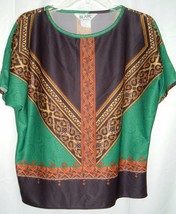 Vtg 70s Blair Top Blouse Mod Boho Festival Gypsy Tribal Ethnic XL popover - £14.94 GBP