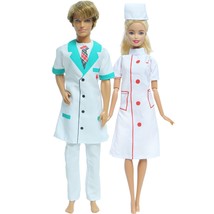 Doll Outfit Doctor Nurse Costume Hat Hospital Wear Set For Barbie Doll For Ken - £12.14 GBP