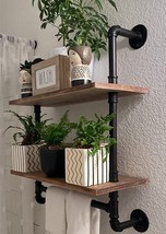 Industrial Pipe Shelving,Iron Pipe Shelves Industrial Bathroom Shelves with - £71.53 GBP