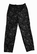 Isaac Mizrahi Live! Black Silver Floral Stretch Ankle Pants Women’s Size... - £9.61 GBP