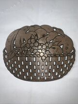 Vintage Cast Iron Copper Clad Fruit Basket Hot Pad Pot Holder Wall Decor... - $15.83