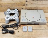 Sony PlayStation 1 PS1 Console SCPH-7501  - 2 OEM Controllers and Cords ... - $39.55