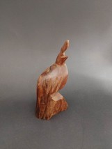 Hard Wood Carved Quail Solid Sculpture Partridge Bird Art Figurine 6&quot; - $14.80