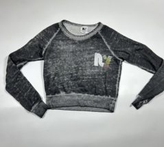 Rebel Yell Gray Long Sleeve Cropped Logo Sweatshirt Size XS - £21.23 GBP