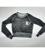 Rebel Yell Gray Long Sleeve Cropped Logo Sweatshirt Size XS - £21.26 GBP