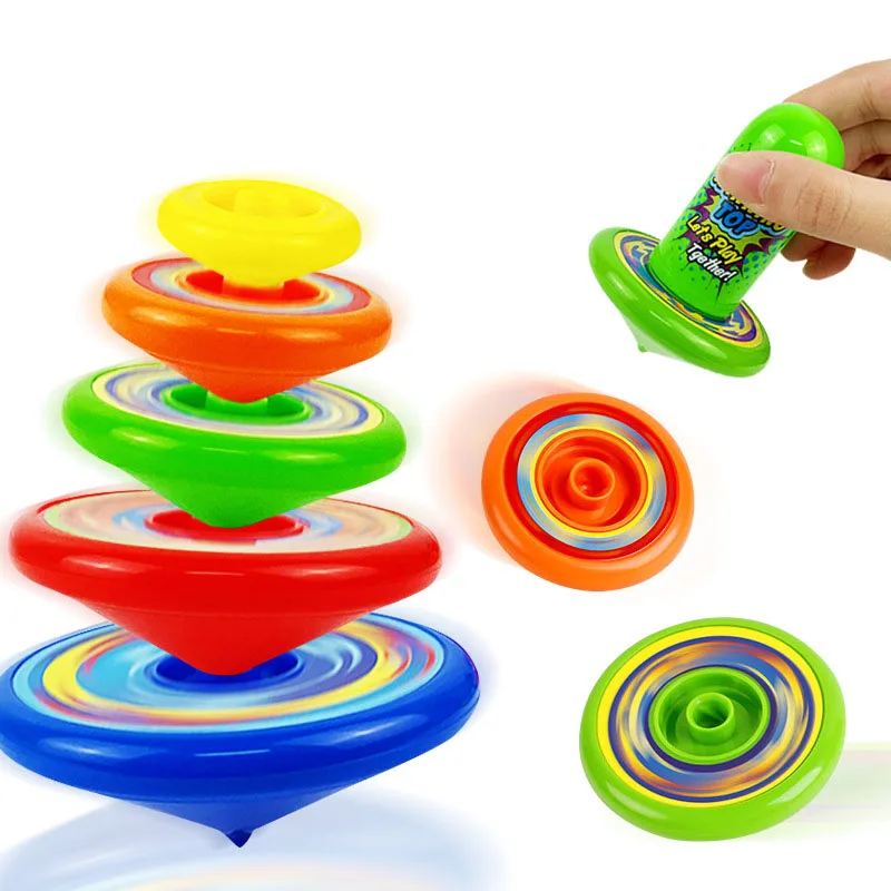 Novelty Stacked Spinning Top Launcher Gyroscope Set Stress Relief Toys for Kids - £6.64 GBP+