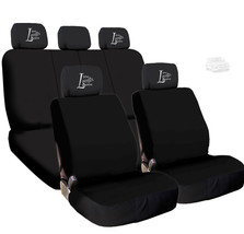 For VW New Car Truck Seat Covers Live Laugh Love Headrest Black Fabric - £30.38 GBP