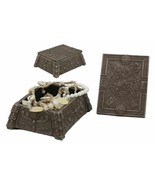 Bronzed Mesoamerican Maya Aztec Jewelry Box Figurine Sun God Huitzilopoc... - $51.95 CAD