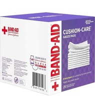 Band-Aid Medium Cushion-Care Gauze Pads, Medium 3&quot; x 3&quot; Pad 25 ct - £5.41 GBP