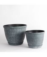 Set 2Pcs of Gray Rustic Planters - Gardening Supplies - Outdoor Living - £31.55 GBP