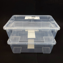 (Lot of 2) IKEA SAMLA Box with Lid Clear 15.25 x 11 x 5.5&quot; 3 Gallon New - $34.64