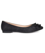 Journee Collection Womens 11 M Black Judy Ruffle Slip On Flats NIB HM9 - $40.32 CAD