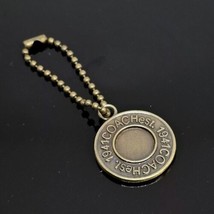 COACH Embossed Round Brass Tone Disc Fob Bag Charm Keychain Hang Tag - £13.30 GBP