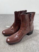Florsheim Duke Ankle Boots Mens 9D Brown Bike Toe Side Zip Beatle 11087-05 - $1,278.84 MXN