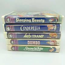 LOT of 5 VHS Classic Masterpiece Collection Walt Disney Movies Vintage Read Desc - £14.83 GBP