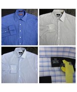 MICHAEL KORS BOSS mens LOT OF (3) DRESS SHIRTS (16 34/35) PLAIDS &amp; CHECKS - $40.99