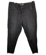 Melissa McCarthy Seven7 Jeans 20W Black Pencil Skinny Distressed Star St... - £26.35 GBP