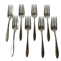 Oneida Nobility Plate Reverie Salad Forks  Art Deco Silver Plate Flatware Set 8 - £26.86 GBP