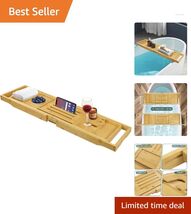 Eco-Friendly Bamboo Bathtub Tray - Stylish Collapsible Caddy for Bath Es... - $67.27