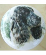 Ceramic Cabinet Knobs Knob w/ Cocker Spaniel Monica #1 Blk DOG - $6.24 CAD
