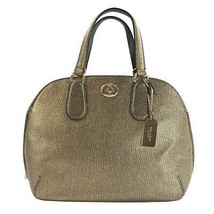 Coach Prince Street Mottled Gold LARGE Leather Dome Satchel Handbag NWT - £186.59 GBP
