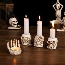 AirAds Dollhouse 1:6 Scale Dollhouse Miniature Halloween Skeleton Skull Candlest - £10.07 GBP+