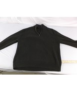 CALVIN KLEIN 100% COTTON BLACK RIBBED MOCK NECK QUARTER ZIP UP SWEATER 2XL - $30.37 CAD