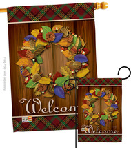 Fall Wreath - Impressions Decorative Flags Set S113036-BO - £46.33 GBP