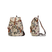 Midsize Backpack with Butterflies Buckled Front Pockets Zippered Inside ... - £27.11 GBP