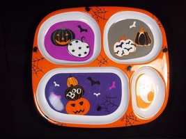 Halloween melamine 4 part divided plate Boo  pumpkins bats ghost NEW - $6.50