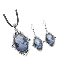Vintage Look Flower Pendant Lady Queen Cameo Sets For Women - £57.39 GBP