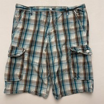 Levi&#39;s Silver Tab 40 x 14&quot; Blue and Brown Plaid 100% Cotton Woven Cargo Short - $39.99