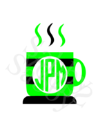 Cup Letter JPM 6-Digital ClipArt-Monogram-Art Clip-Gift Tag-Cup-Notebook... - $37.17 MXN