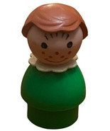 Vintage Fisher Price Little People Girl Brown Hair Green Collared - £5.32 GBP