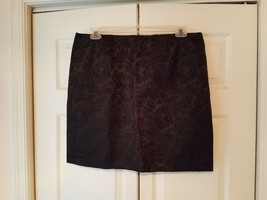 George Ladies Size 18 Black Soot Leaf Design Skirt (NEW) - $16.78