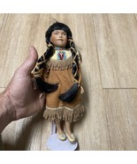 Native American Indian Porcelain Doll 11” with beadwork Fast Ship  - $1,393.74 MXN