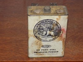 Vintage Du Pont Oval Smokeless Powder Empty 8 Ounce Tin - $118.80