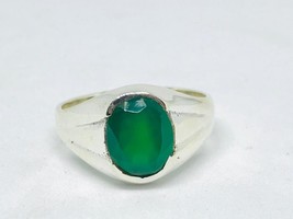 Green onyx men ring in silver - £46.98 GBP